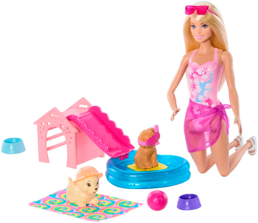 Barbie Anziehpuppe »Barbie Hündchen Pooplparty aloha...