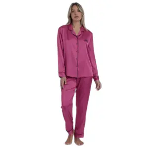 Langarm Satin Pyjama für Damen Barbie Vintage