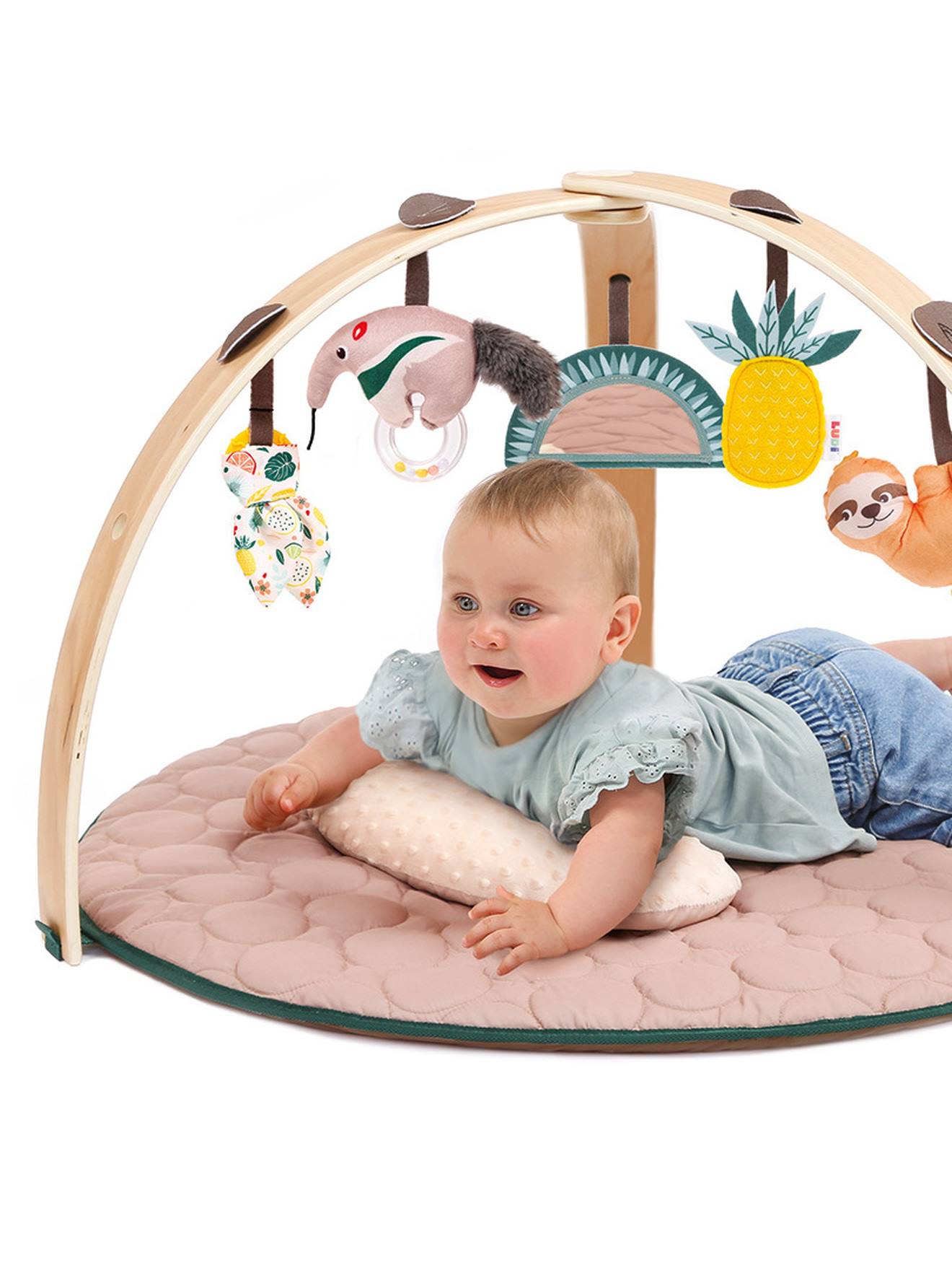 Baby Spieldecke mit Holz-Spielbogen LUDI