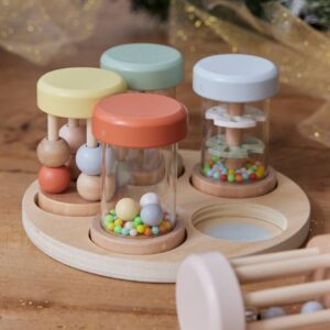 5er-Set musikalische Baby Rasseln aus Holz FSC®