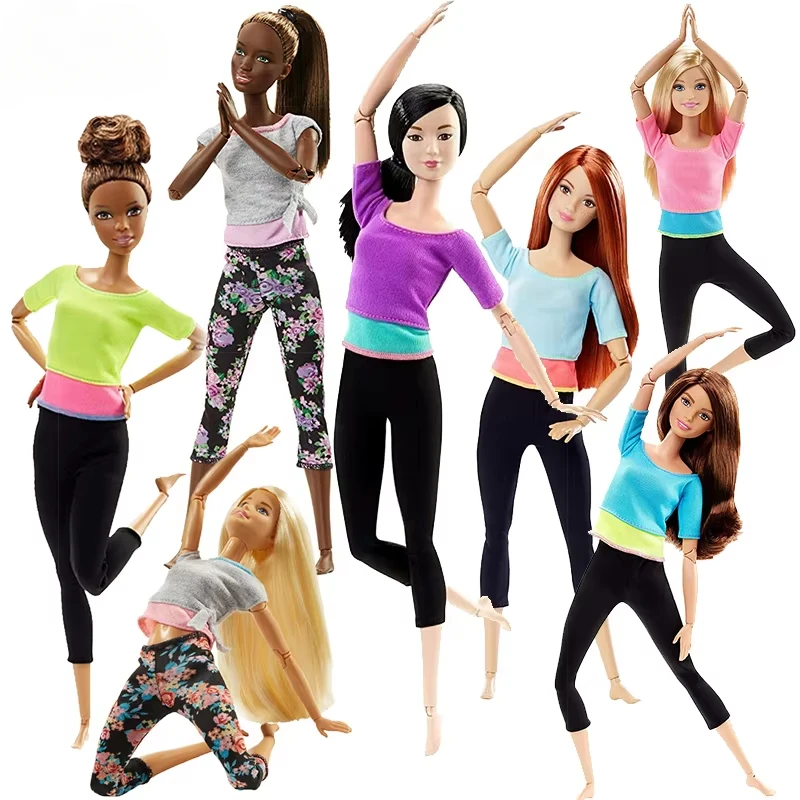 Original Barbie Gemacht Zu Bewegen Puppe Körper Artikulation mit Entspannung Yoga Kleidung Gelenke Beweglichen Puppen für Mädchen Spielzeug aus drucken