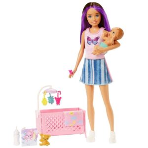 Barbie Anziehpuppe Puppe & Babybett Spiel-Set Barbie Skipper Babysitter Mattel HJY33 Barbie Anziehpuppe Puppe & Babybett Spiel-Set Barbie Skipper Babysitter Mattel HJY33