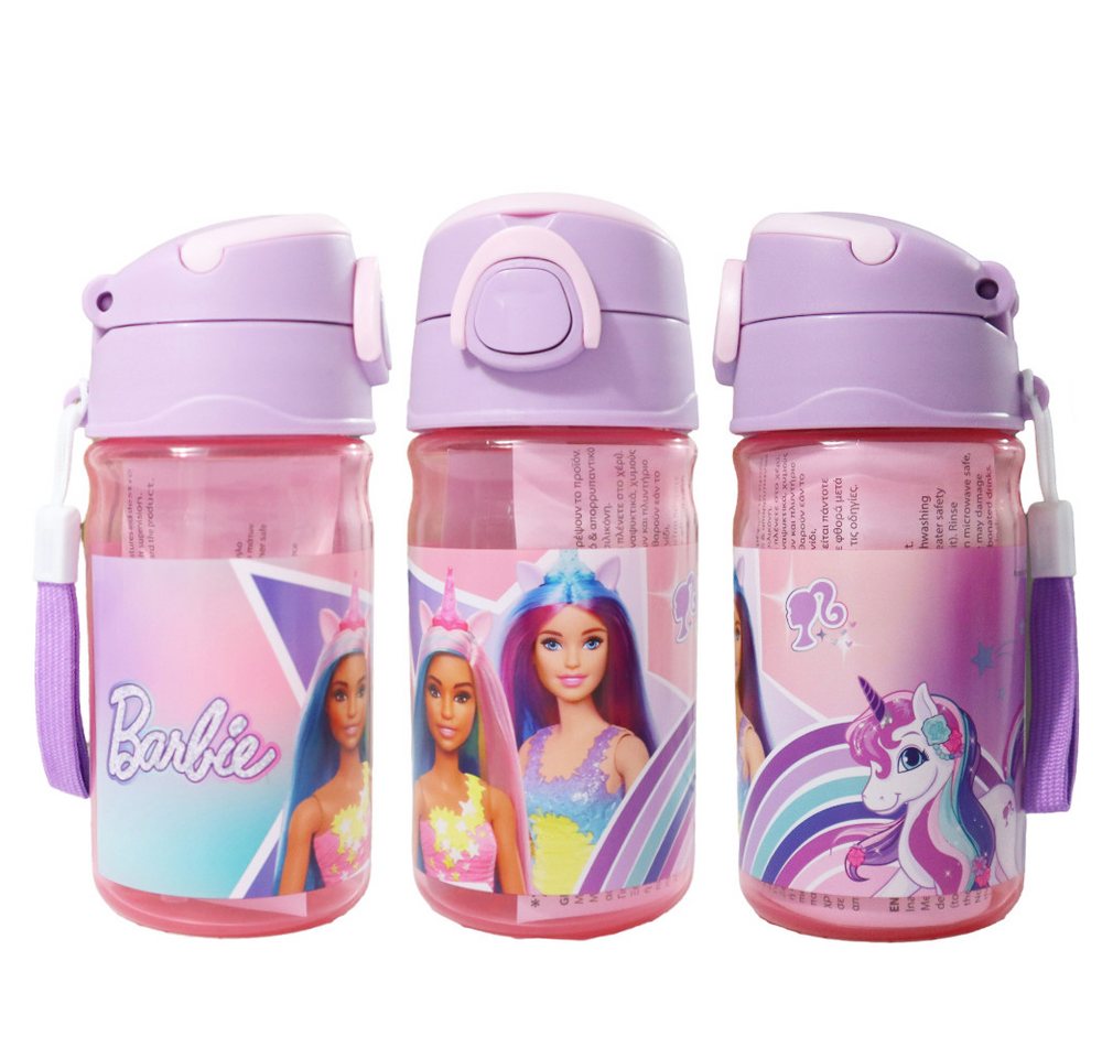 Barbie Trinkflasche Barbie Kinder Sport Wasserflasche Flasche Trinkhalm Griff 350 ml